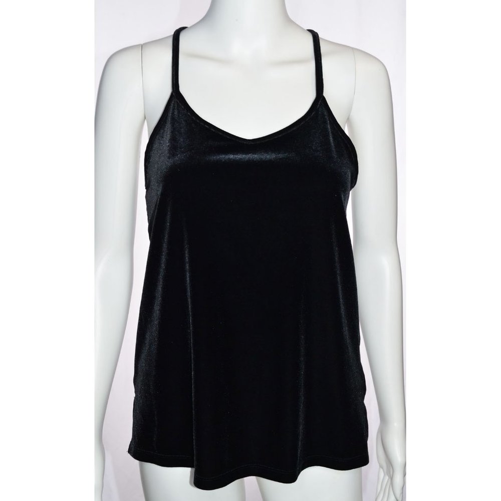GAP Velvet Racerback Tank Top Black Size XS